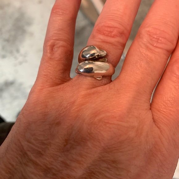 Vintage sterling silver double dolphin ring - Picture 8 of 9
